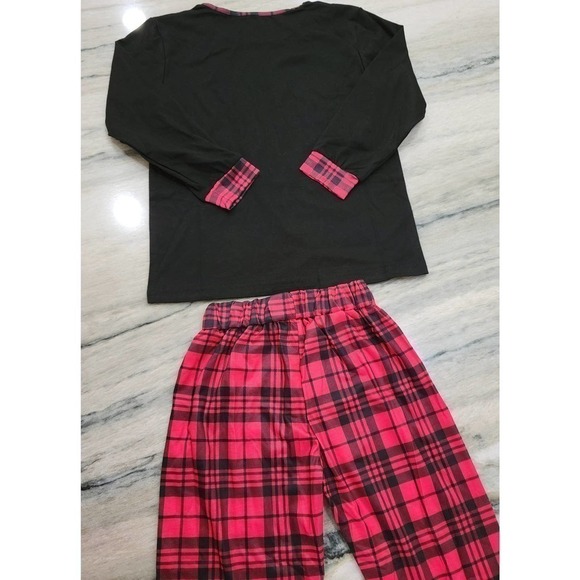 Christmas Pajama Set Black Reindeer Kids Size 4/6 NWT - Picture 4 of 8